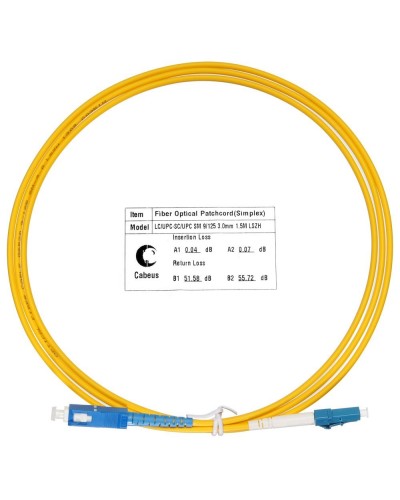 FOP(s)-9-LC-SC-1,5m (7520c). Патч-корд оптический. CABEUS в Первоуральске