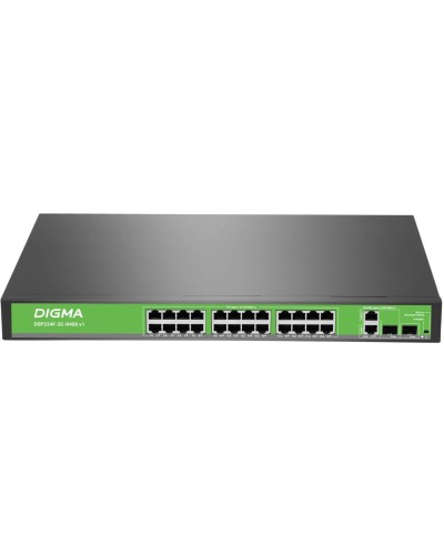 DSP224F-2C-R400 DSP224F-2C-R400 V1 (L2) 24х100Мбит/с 2хКомбо(1000BASE-T/SFP) 24PoE 24PoE+ 400W. Коммутатор с питанием по PoE. Digma в Первоуральске
