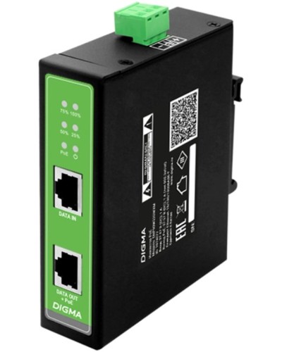 DNP90W48GDXM 10/100/1000BASE-T 90Вт 37-57В(DC). Инжектор PoE. Digma в Первоуральске