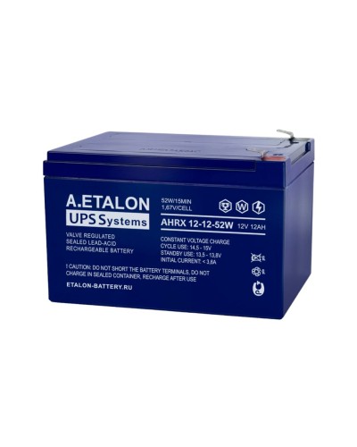 A.ETALON AHRX 12-12-52W. Аккумулятор герметичный свинцово-кислотный. ETALON в Первоуральске