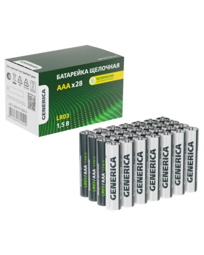 Батарейка Alkaline LR03/AAA GENERICA (28 шт) (ABT-LR03-ST-B28-G). Батарейка щелочная. IEK в Первоуральске