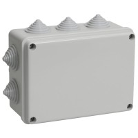 Коробка распаячная КМ41241 150х110х70 открытой проводки IP44 10 гермовводов серая (UKO10-150-110-070-K41-44). Коробка распаячная безгалогенная (HF). IEK
