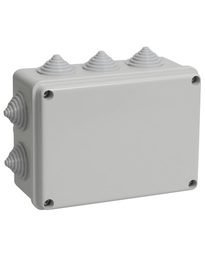 Коробка распаячная КМ41241 150х110х70 открытой проводки IP44 10 гермовводов серая (UKO10-150-110-070-K41-44). Коробка распаячная безгалогенная (HF). IEK в Первоуральске