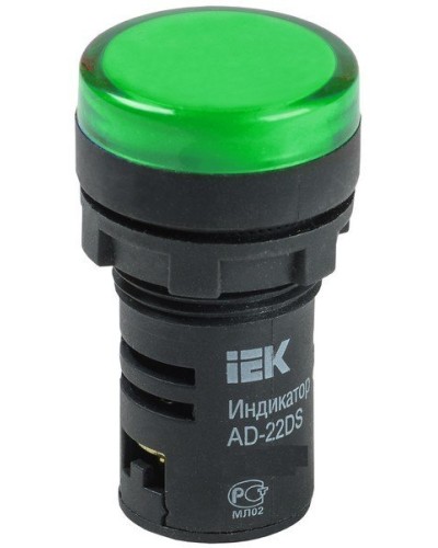 Лампа AD22DS (LED)матрица D22мм зеленый 24В AC/DC (BLS10-ADDS-024-K06). Светосигнальный индикатор. IEK в Первоуральске