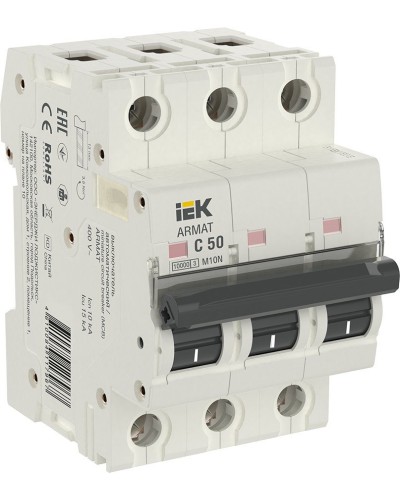 M10N 3P C 50А 10кА ARMAT (AR-M10N-3-C050). Автоматический выключатель. IEK в Первоуральске