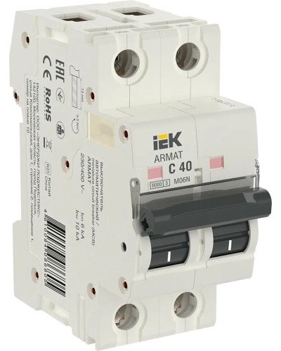M06N 2P C 40А 6кА ARMAT (AR-M06N-2-C040). Автоматический выключатель. IEK в Первоуральске