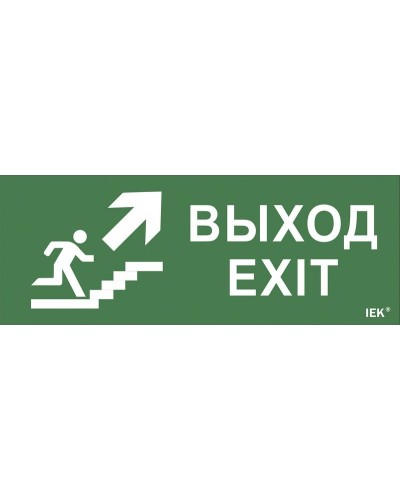 Самоклеящаяся этикетка Выход/лестница вверх/фигура (LPC10-1-24-09-VLVVF). Самоклеящаяся этикетка 240х90 мм. IEK в Первоуральске