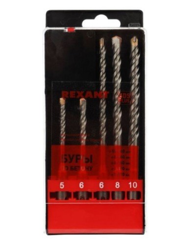 Набор буров, бетон 5-6х110, 6-8-10х160 мм, 5 шт, SDS PLUS Kranz (KR-91-0406): Аксессуар для электроинструмента в Первоуральске