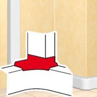 Отвод угловой для короба DLP 35х80/105, 50х80/150 (010763): Отвод угловой