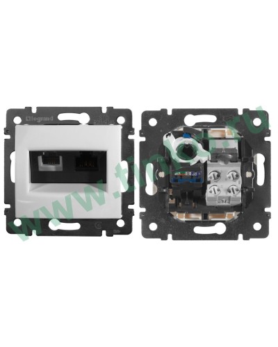 Розетка Valena 2xRJ11+RJ45 Cat.6, белый (770080). Розетка. LegranD в Первоуральске