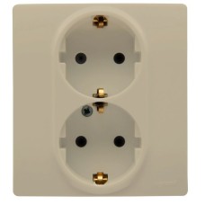 Розетка 2 х 2К+З ETIKA, слоновая кость (672323). Розетка. LegranD