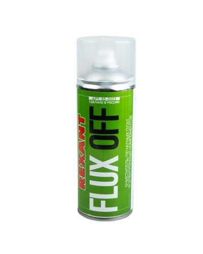 Очиститель печатных плат FLUX OFF, REXANT, 400 мл, аэрозоль (85-0003): Баллон с очистителем в Первоуральске