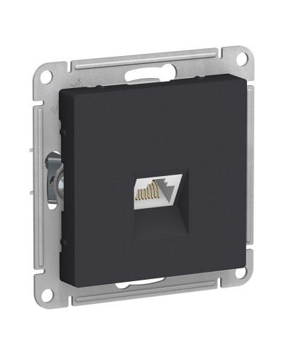 AtlasDesign розетка RJ45, кат. 5Е, 1-местная, скрытой установки, механизм, карбон (ATN001083). Розетка компьютерная. Systeme Electric в Первоуральске