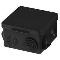 Распаячная коробка ОП 80х80х50мм, крышка, IP54, 7вх., черная TDM (SQ1401-0912). Распаячная коробка ОП. TDM ЕLECTRIC