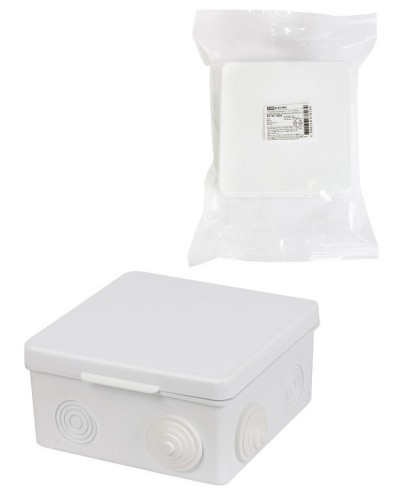 Коробка ОП 100х100х55мм, крышка, IP54, 8вх., белая (SQ1401-0923). Распаячная коробка. TDM ЕLECTRIC в Первоуральске