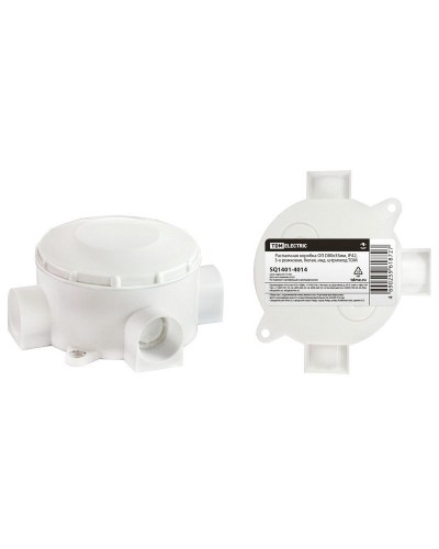 Распаячная коробка ОП D80х35мм, IP42, 3-х рожковая, белая TDM (SQ1401-4014). Распаячная коробка ОП. TDM ЕLECTRIC в Первоуральске