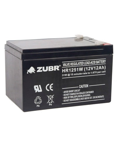 ZUBR HR 1251W (12V, 12Ah). Аккумулятор герметичный свинцово-кислотный. ZUBR в Первоуральске