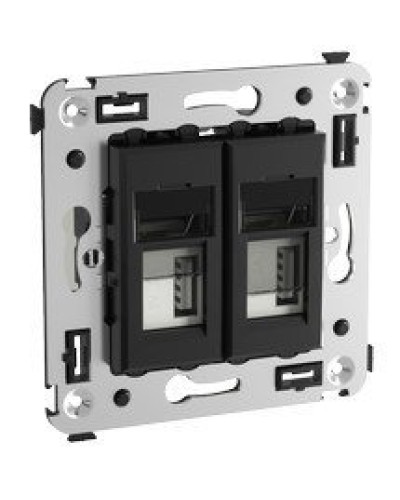 Розетка USB в стену Avanti черный квадрат (4402543). Розетка USB. ДКС в Первоуральске
