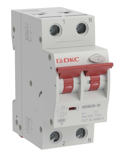 YON max MDR, 1P+N, 30mA, 25A, 6kA, А (MDR63N-1N2C25-A). Автоматический выключатель дифференциального тока. ДКС в Первоуральске