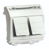 Розетка RJ-45 Brava 2 модуля слоновая кость (75459S): Розетка компьютерная с двумя разъёмами