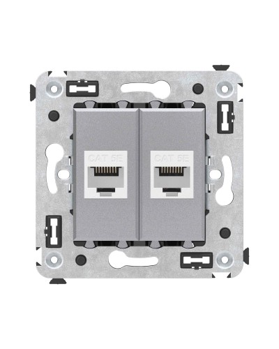 Розетка RJ-45 в стену, кат.5E, Avanti, двойная, закаленная сталь (4404664). Розетка компьютерная. ДКС в Первоуральске
