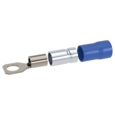 Наконечник НКИ 1,5-2,5 М4 (D4,3мм) с отверстием под винт (100 шт) (2B4P-DS-PVC). Наконечник с отверстием под винт и изолированным фланцем ПВХ, двойная гильза. ДКС