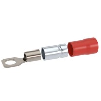 Наконечник НКИ 0,25-1,5 М4 (D4,3мм) с отверстием под винт (100 шт) (2A4P-DS-PVC). Наконечник с отверстием под винт и изолированным фланцем ПВХ, двойная гильза. ДКС
