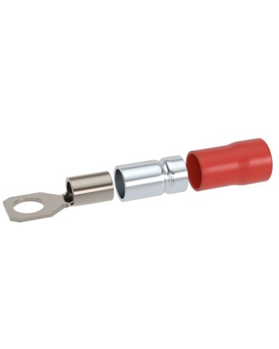 Наконечник НКИ 0,25-1,5 М4 (D4,3мм) с отверстием под винт (100 шт) (2A4P-DS-PVC). Наконечник с отверстием под винт и изолированным фланцем ПВХ, двойная гильза. ДКС в Первоуральске