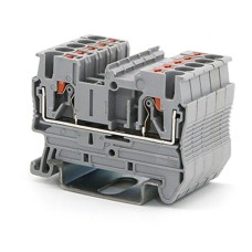 Клемма проходная, зажим push-in, 2 точки подключения, 2.5 кв.мм, серая (VPR-2.5-GY). Клемма проходная, 2 точки подключения. ДКС