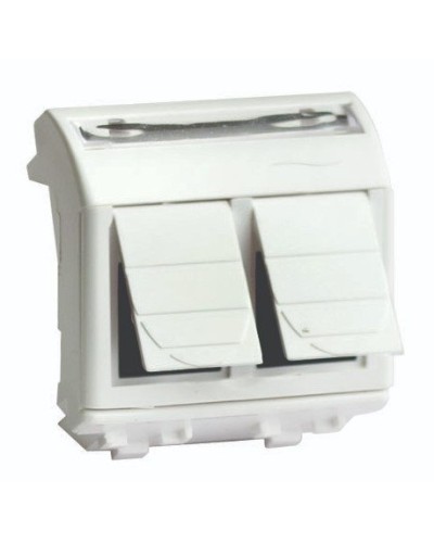 Розетка RJ-45 Brava 2 модуля слоновая кость (75656S): Розетка компьютерная с двумя разъёмами в Первоуральске
