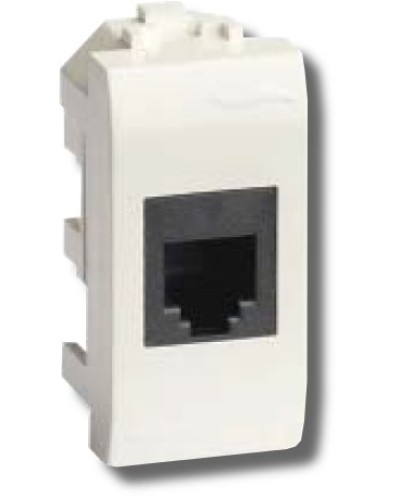 Розетка RJ-45 Brava 1 модуль белая (76654B): Розетка компьютерная с одним разъёмом в Первоуральске