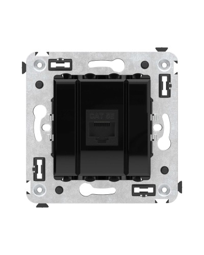 Розетка RJ-45 в стену, кат.5E, Avanti, одинарная, черный квадрат (4402663). Розетка компьютерная. ДКС в Первоуральске