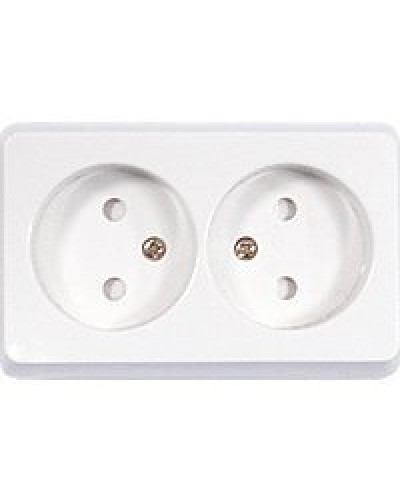Розетка двойная открытой установки без з/к, бежевый, LK Standard (813601). Розетка без заземляющих контактов с защитными шторками. Экопласт в Первоуральске