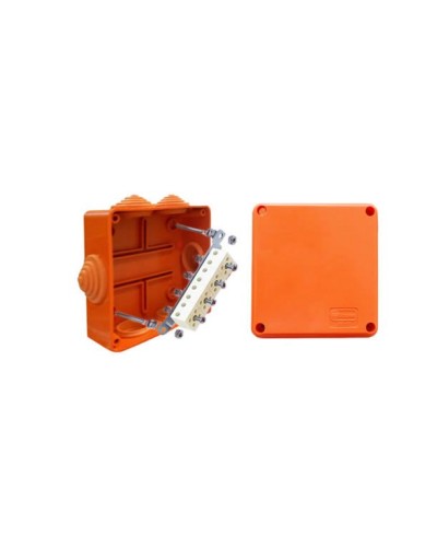 Коробка JBS100 100х100х55, 6 вых., 4P (0,15…4мм²) (43147HF): Коробка монтажная, огнестойкая, без галогена в Первоуральске