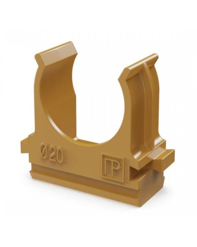 Крепёж-клипса для труб АБС-пластик бук D20 (100 шт) (PR13.0046). Крепление для труб ПВХ. Промрукав в Первоуральске