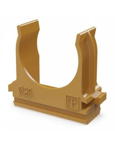 Крепёж-клипса для труб АБС-пластик бук D25 (100 шт) (PR13.0047). Крепление для труб ПВХ. Промрукав в Первоуральске