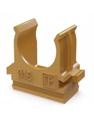 Крепёж-клипса для труб АБС-пластик бук D16 (100 шт) (PR13.0045). Крепление для труб ПВХ. Промрукав в Первоуральске