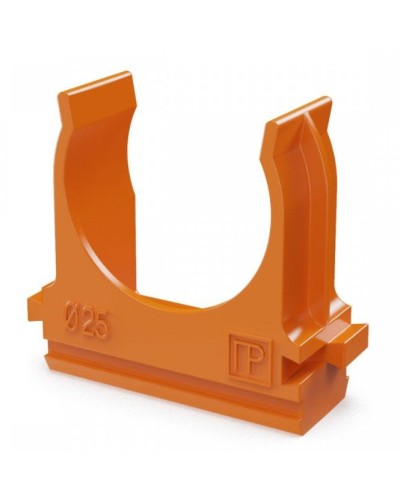 Крепёж-клипса для труб АБС-пластик оранжевая D25 (100 шт) (PR13.0065). Крепление для труб ПВХ. Промрукав в Первоуральске
